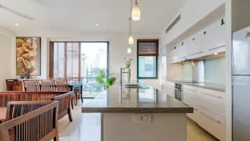 Superior Apartment, 2 Bedrooms, Kitchen, City View | Desk, laptop workspace, blackout drapes, soundproofing