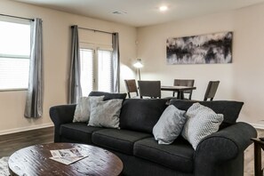 TV, fireplace, offices