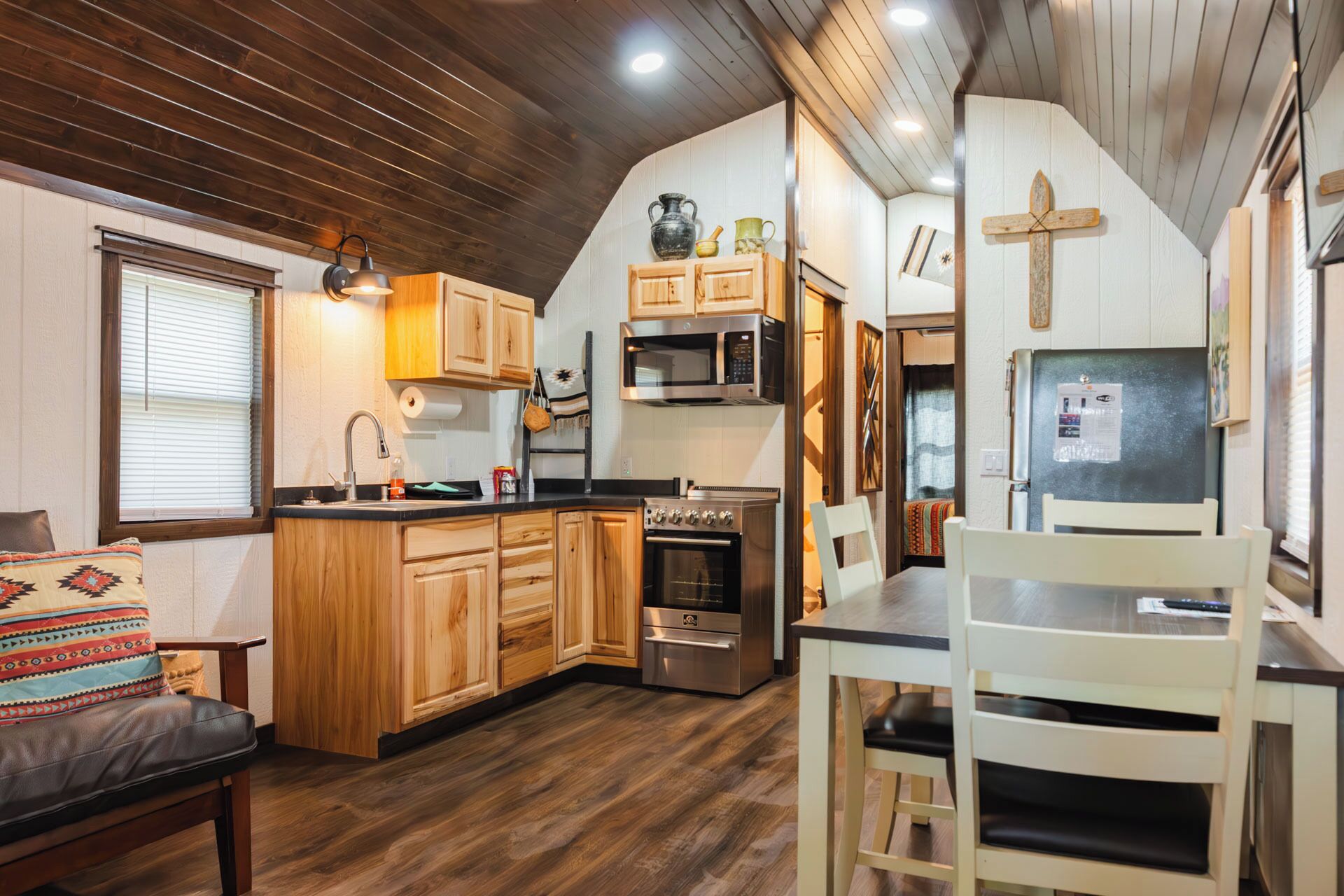 Fridge, microwave, coffee/tea maker