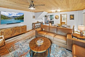 TV, fireplace, video games