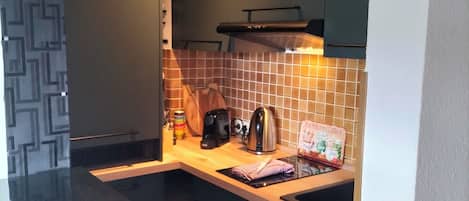 Fridge, microwave, stovetop, dishwasher