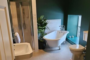 Separate tub and shower, deep soaking tub, hair dryer, towels - Tranquil Retreat Overlooking The Rock of Cashel (Cashel)