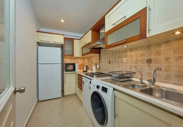 Fridge, oven, stovetop, dishwasher