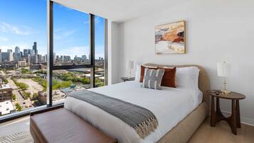 2 bedrooms, desk, iron/ironing board, travel crib