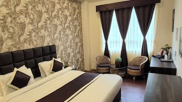 Double Room | Premium bedding, memory-foam beds, desk, laptop workspace