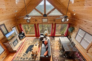 TV, fireplace, books - New! 2BR Resort Cabin w/MTN Views! Hot Tub*Games (Sevierville)