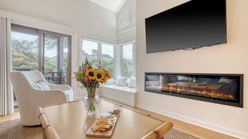 Smart TV, fireplace