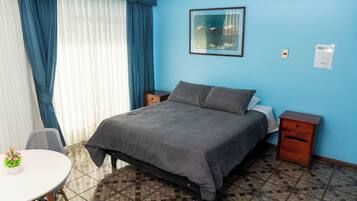 Desk, free WiFi, bed sheets