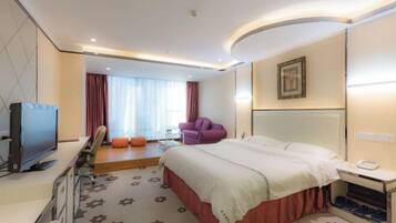Minibar, blackout drapes, bed sheets
