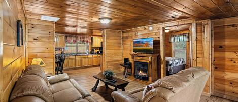 تلفزيون، مدفأة، مشغل دي في دي