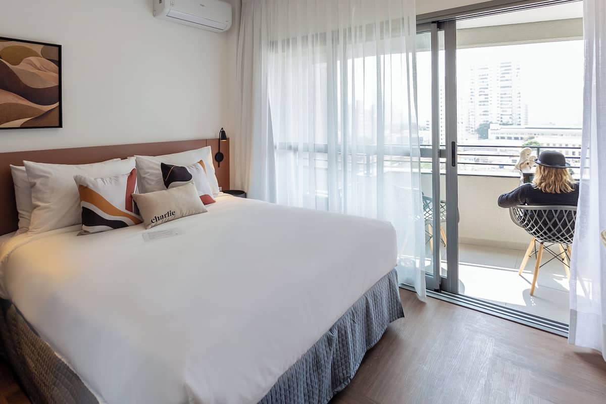Studio, 1 lit double, balcon | Espace de travail pour ordinateur portable, Wi-Fi gratuit