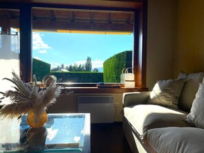 Televisión y chimenea 