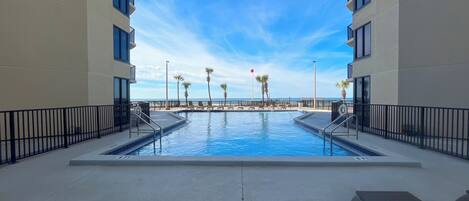 Outdoor pool, a heated pool