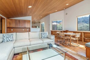 Télévision, cheminée, lecteur de DVD