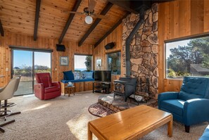 TV, fireplace, stereo - Albatross House | Ocean View | Hot Tub (Sea Ranch)