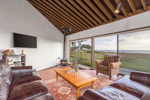 Télévision, cheminée, lecteur de DVD