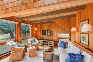 Télévision, cheminée, lecteur de DVD