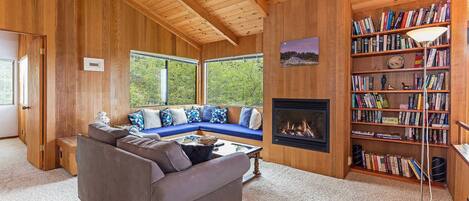 TV, fireplace, DVD player, stereo