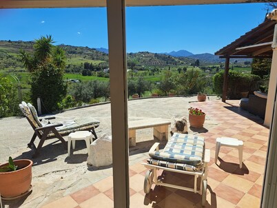 Country finca set in elevated position.Private yet within 15-20mins walk to town