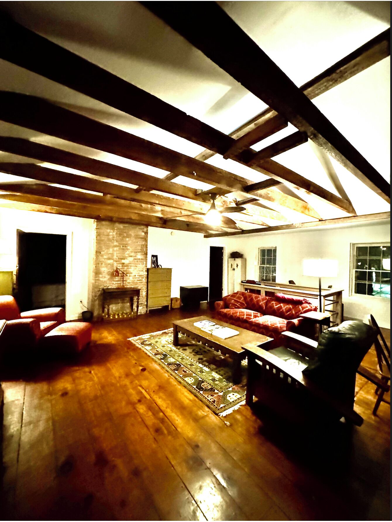 Smart TV, DVD player, foosball, books