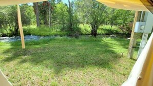 Unclassified image, 3 of 9, button - Trapper Wall Tent, Trapper Wall Tent by the Stream (Story)