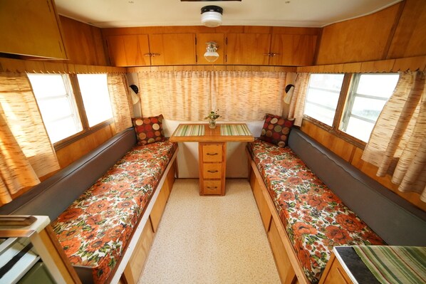 Interior - Steinbeck Camper, Rustic Mid-Century Camper (Story)