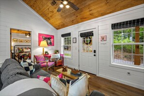 Smart TV, chimenea, videojuegos, libros