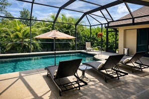 Piscine extérieure, piscine chauffée