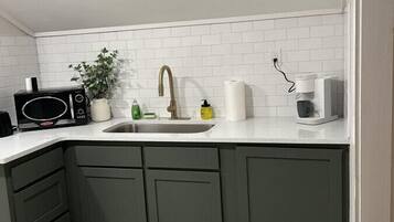 Fridge, microwave, oven, toaster