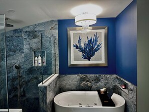Ducha, bañera de hidromasaje, secador de pelo, bidet