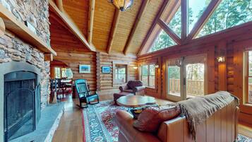 Smart TV, fireplace, foosball, table tennis