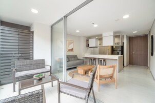 Standard Apartment, 1 Queen Bed with Sofa bed | Living area | TV