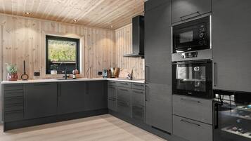 Fridge, dishwasher, coffee/tea maker