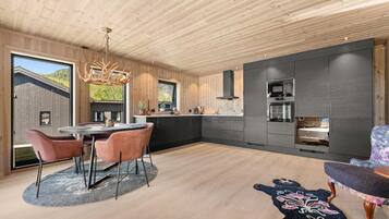 Fridge, dishwasher, coffee/tea maker