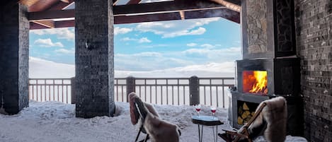 Appartement Duplex Premium, balcon, vue montagne | Terrasse/Patio