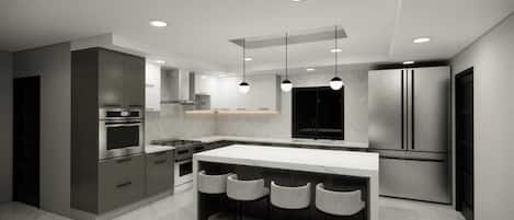 Microondas, horno, parrilla de estufa y lavavajillas