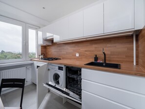 Frigorífico, horno, placa de cocina y lavavajillas