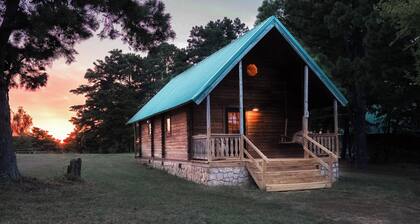 Charming cabin with loft, porch swing, AC, and WiFi on 295-acre peaceful retreat