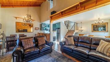 Smart TV, fireplace, foosball, table tennis