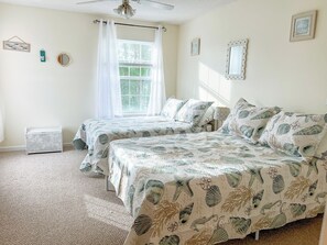 2 bedrooms, desk, iron/ironing board, travel cot