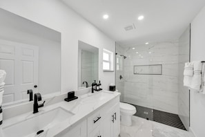 Hair dryer, towels