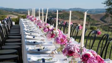 Outdoor banquet area