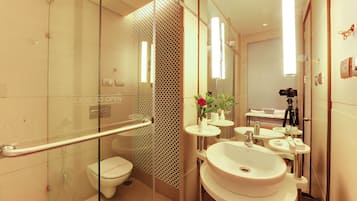 Economy Double or Twin Room, Smoking, City View | Bathroom sink