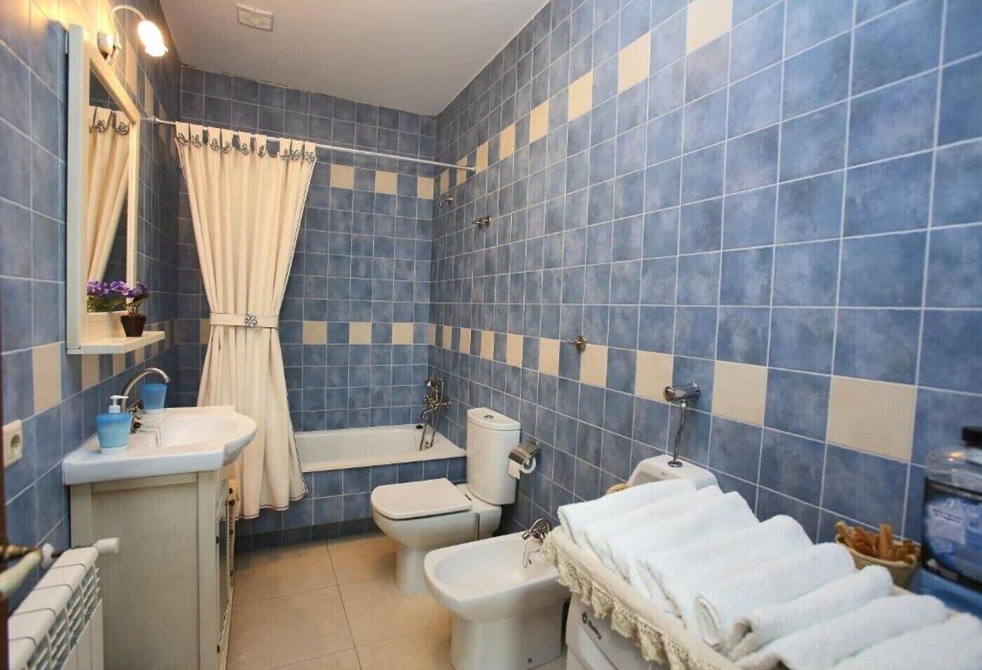 Ducha, secador de pelo y toallas