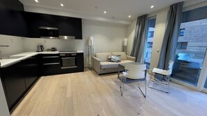 A modern apartment with a kitchen, living area, and large windows. - Oslo Center, Norway, your second home. (Oslo)