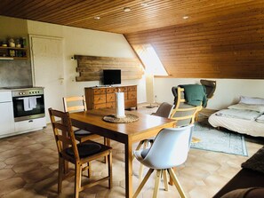 1 slaapkamer, een strijkplank/strijkijzer, reisbedje, gratis wifi