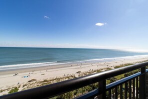 Enjoy the serene ocean views from this balcony, offering a tranquil space to relax and unwind.