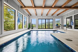 Indoor pool, a heated pool - Summit Skye ~ 7BR, Indoor Pool, Hot Tub, Gym, Amazing Views! (Sevierville)