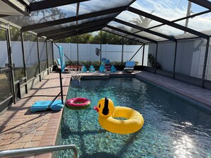 Outdoor pool, a heated pool