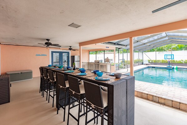 Outdoor pool, a heated pool